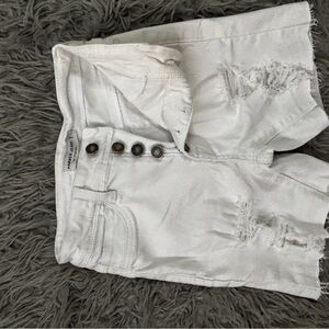 Hollister White Jean Shorts Relaxed Fit